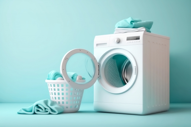 洗濯機と洗濯物