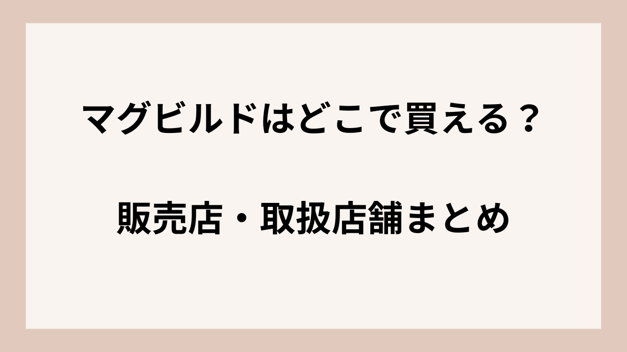マグビルドはどこで買える？トイザらス/西松屋/イオンで売ってる？販売店・取扱店舗まとめ